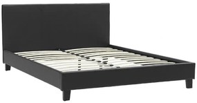 Επενδυμένο Κρεβάτι Nevil διπλό PU Μαύρο ματ 150x200 εκ. 156x212x87 εκ.