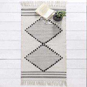 Χαλάκι Κουζίνας Nomada 60x130 Ecru-Black Nima 60X130cm Cotton