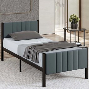 Κρεβάτι Lotus (Για Στρώμα 100x200cm) 837WST1158 100x200x88cm Anthracite Single