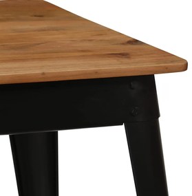 vidaXL Τραπεζαρία 120 x 60 x 76 εκ. από Μασίφ Ξύλο Ακακίας και Ατσάλι