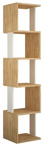 Βιβλιοθήκη Piri Megapap χρώμα φυσικό οξιάς/λευκό 35x30x161εκ.
