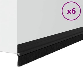 vidaXL Αυτοκόλλητες σφραγίδες πόρτας 6 pcs Μαύρο 100 cm