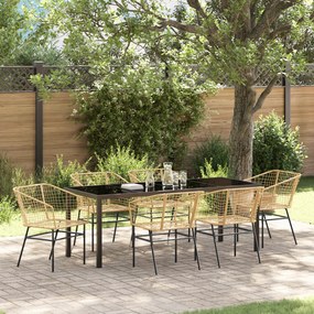 vidaXL Σετ Κηπουρικής Έξι Τεμαχίων  Καφέ Πολυ Rattan