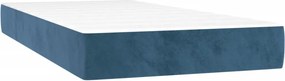 vidaXL Κρεβάτι Boxspring με Στρώμα Σκούρο Μπλε 120x190 εκ. Βελούδινο