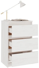 vidaXL Κομοδίνα 2 τεμ. Λευκά 40 x 29,5 x 64 εκ. από Μασίφ Ξύλο Πεύκου