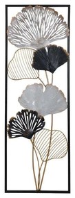 Διακοσμητικό Επιτοίχιο Flower 161-220-039 31x3,5x90cm Gold-Black-Grey Μέταλλο