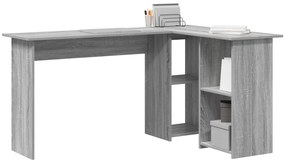 vidaXL Γκρι Γραφείο Υπολογιστή Γκρι Sonoma MDF Μεσαίο Αποθήκευση