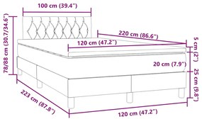 ΚΡΕΒΑΤΙ BOXSPRING ΜΕ ΣΤΡΩΜΑ ΑΝΟΙΧΤΟ ΓΚΡΙ 120X220 ΕΚ. ΒΕΛΟΥΔΙΝΟ 3316539