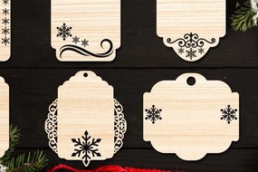 Σετ των 2 Intra απο ξύλο plywood 3mm-4mm πάχος Χριστουγεννιάτικο Gift Tag 05 Δίασταση 15x15 cm INTRAFABR-77845632