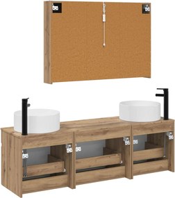 vidaXL Σετ Ντουλαπιών Μπάνιου 4 τμχ. Artisan Δρυς Επεξεργασμένο Ξύλο