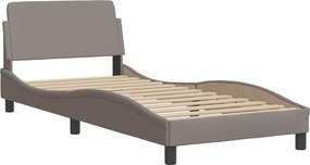 vidaXL Κρεβάτι με Στρώμα Dover Taupe 90x190 εκ.Υφασμάτινο