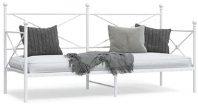 vidaXL Κρεβάτι ημέρας χωρίς στρώμα Λευκό 80x200 cm Ατσάλι