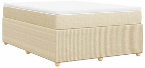 vidaXL Κρεβάτι Boxspring με Στρώμα Κρεμ 140x190 εκ. Υφασμάτινο