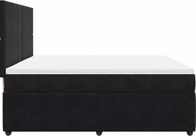 vidaXL Κρεβάτι Boxspring με Στρώμα Μαύρο 200x200 εκ. Βελούδινο