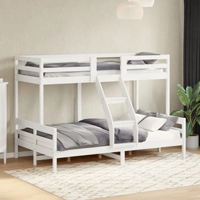 vidaXL Κουκέτα 80x200/120x200 εκ. Λευκό από Μασίφ Ξύλο Πεύκου