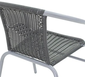 Καρέκλα - Πολυθρόνα Obbi μέταλλο-pe γκρι 54x56x73 εκ. 53x59x72 εκ.