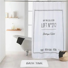 Κουρτίνα Μπάνιου 06.1200716 White-Black 180Πx200Υ Πολυέστερ