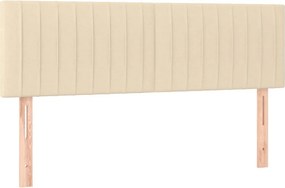 vidaXL Κρεβάτι Boxspring με Στρώμα Κρεμ 140x200 εκ. Υφασμάτινο