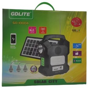 Ηλιακό σύστημα φωτισμού + powerbank GD-1000A