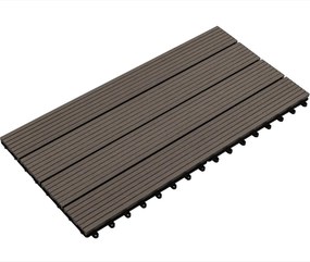 vidaXL Πλάκα Κατασκευής 6 pcs Σκούρο Καφέ 60 x 30 cm WPC