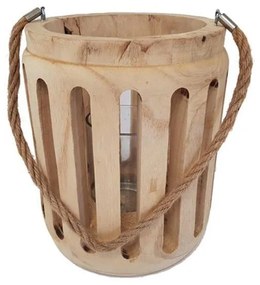 Φανάρι Paulownia 00.07.7530 Φ27Χ27cm Natural Wood
