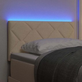 vidaXL LED κεφαλάρι Κρεμ 80 cm ύφασμα