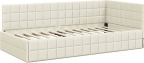 vidaXL Κρεβάτι Γωνίας Κρεμ 100 x 200 cm Βελούδο