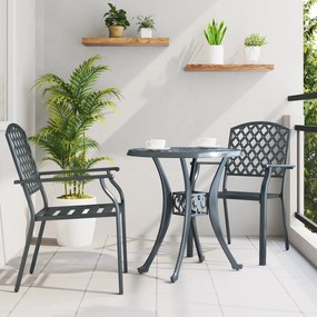 vidaXL Κήπου Καρέκλες 2 τμχ Στοίβαγμα Ανθρακί Χάλυβας