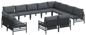 vidaXL Σετ Καναπέ Κήπου 12 pcs Ανθρακί Ατσάλι