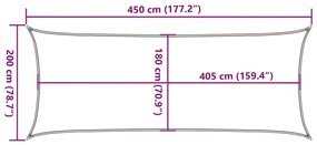 Πανί Σκίασης Ορθογώνιο Ανοιχτό Γκρι 2x4,5 μ. HDPE 160 γρ./μ² - Γκρι