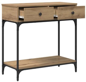 vidaXL Τραπέζι κονσόλας με συρτάρι artisan δρυς 75 x 34.5 x 75 εκ