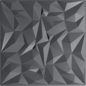 vidaXL Πάνελ τοίχου 48 pcs Αμέθυστος Γκρι 50 x 50 cm Φελιζόλ XPS