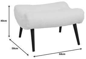 Σκαμπό - υποπόδιο Silla μπουκλέ ύφασμα σε μπεζ απόχρωση 68x58x40εκ 68x58x40 εκ.