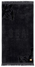 Πετσέτα Θαλάσσης Sea Serene Jacquard Black Nima Beach 90x160cm 100% Βαμβάκι