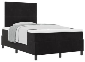 vidaXL κρεβάτι box spring  με στρώμα Μαύρο Μικρό Διπλό Βελούδο