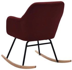 vidaXL Κουνιστή Πολυθρόνα Μπορντό Υφασμάτινη