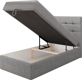 Επενδυμένο Κρεβάτι Luanda Single-Καφέ Ανοιχτό-90x200