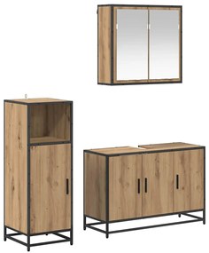 vidaXL Σετ Επίπλων Μπάνιου 3 pcs Artisan Oak Επεξεργασμένο ξύλο