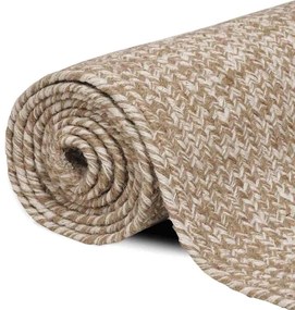 vidaXL Χαλιά χώρου Φυσικό και Λευκό 80 x 200 cm Γιούτα