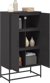 vidaXL Ντουλάπι Μαύρο 68,5x38,5x123,5 εκ. από Ατσάλι