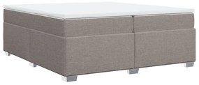 Κρεβάτι Boxspring με Στρώμα Taupe 200x200 εκ. Υφασμάτινο - Μπεζ-Γκρι