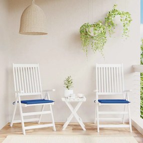 vidaXL Μαξιλάρια Καρέκλας Κήπου 2 τεμ. Μπλε Ρουά 50x50x4εκ. Υφασμάτινα
