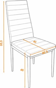 Καρέκλα 2τμχ RALF ΜΑΥΡΟ 42x51x95