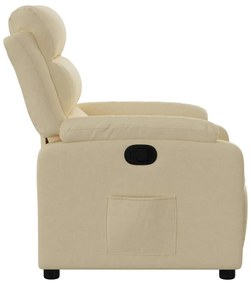 vidaXL Πολυθρόνα Ανακλινόμενη Κρεμ Υφασμάτινη