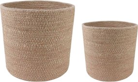 vidaXL Σετ Γλαστρών 2 pcs Φυσικό Ø 28 x 28 εκ 100% Γιούτα Τοσσά