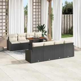 vidaXL Σετ Καναπέ Κήπου με αποθήκευση 9 pcs Μαύρο Πολυ ράταν
