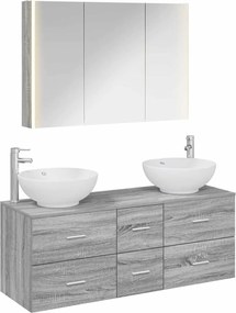 vidaXL Σετ Επίπλων Μπάνιου 4 pcs Γκρι Sonoma