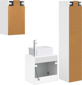 vidaXL Σετ Επίπλων Μπάνιου 3 τμχ. Λευκό 33 x 34,5 x 160 εκ