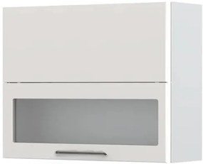 Ντουλάπι κρεμαστό Modena V7-90-1K1SP με βιτρίνα-Λευκό - Γκρι ανοιχτό - 90.00Χ32.00Χ72.00cm