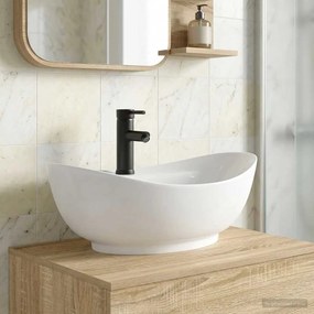 vidaXL Νιπτήρας μπάνιου Ματ Μαύρο 59 x 35 x 21 cm Κεραμικό